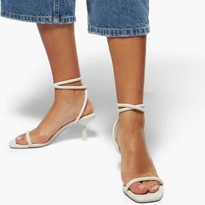 New Without Box. ALDO White Ankle Strappy Low Heel , Size 6